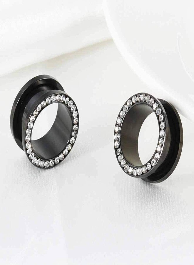 TBOSEN 8 PCS Black Fashion Ear Tunnels Plugs Gauges Stainless Steel Expander Stretcher Piercings - Image 5